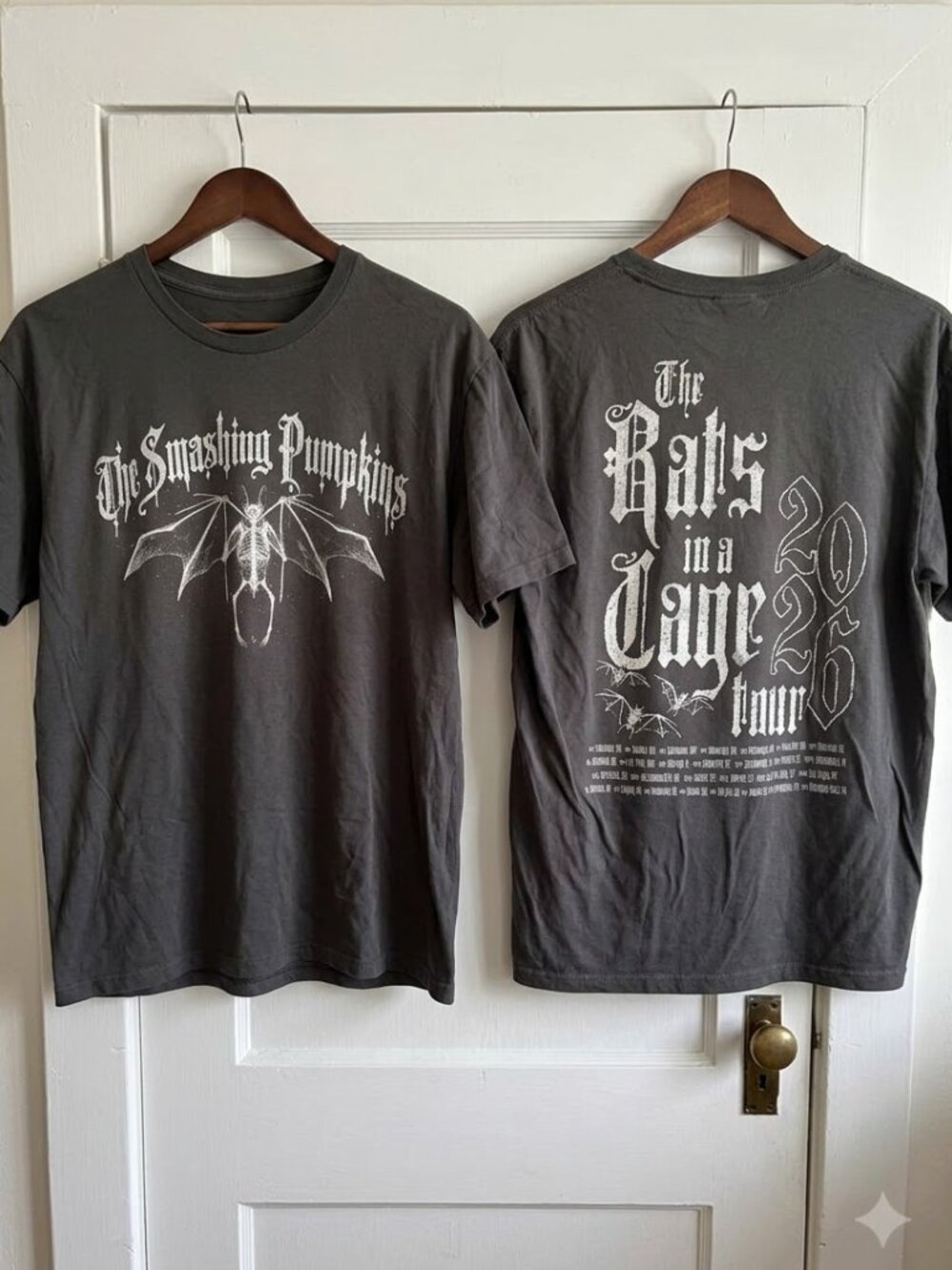 The Smashing Pumpkins' "The Rats in a Cage" 2026 Tour Tshirt CHARCOAL color